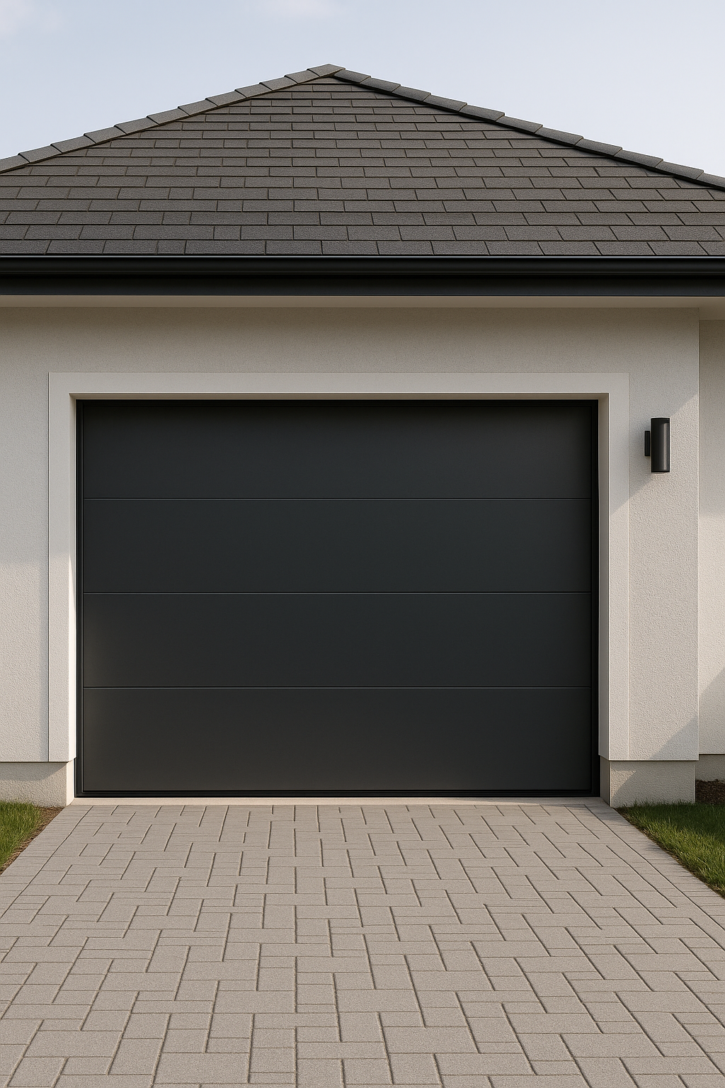 A modern residential garage door